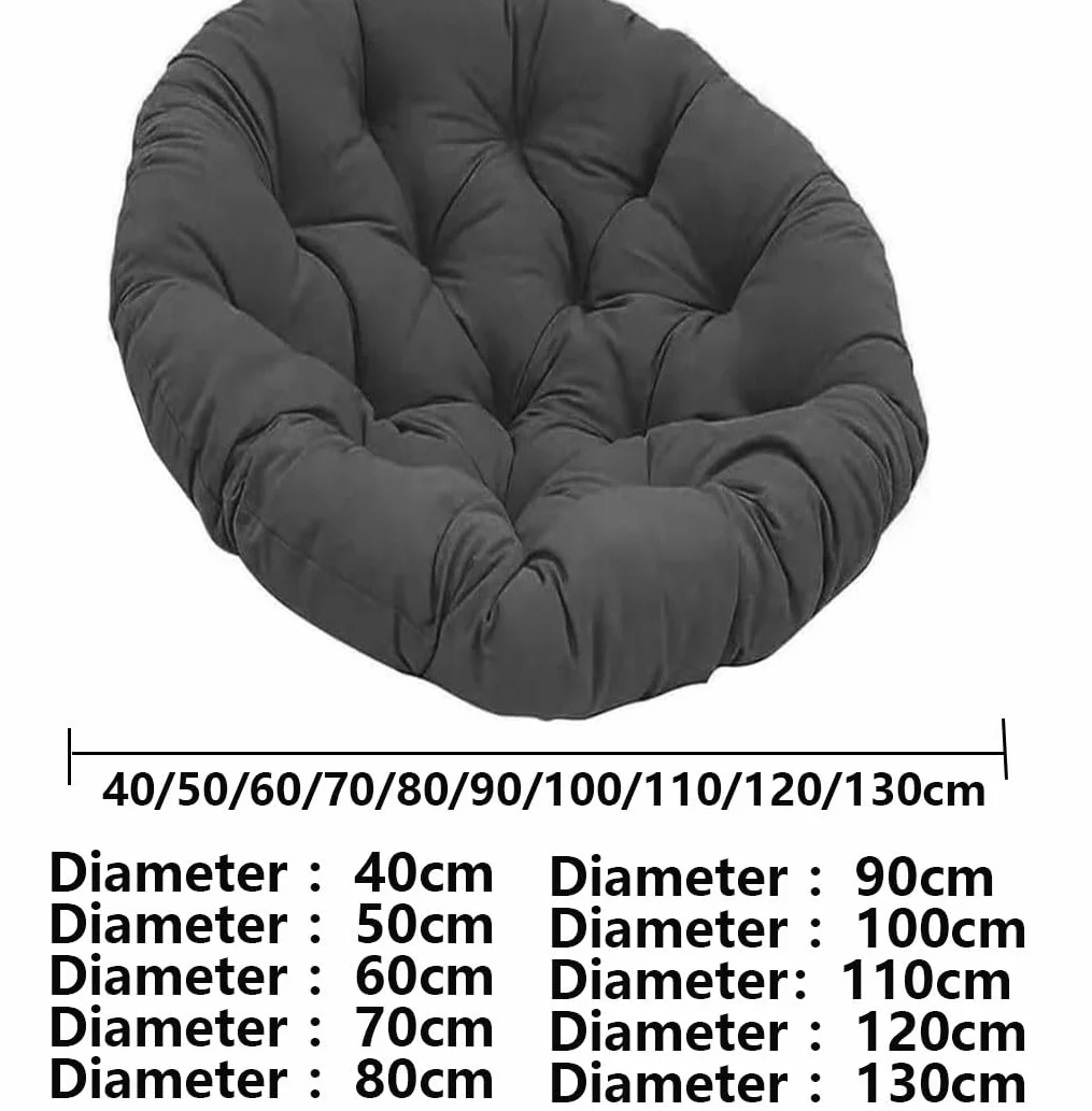 Cojines redondos de ratán para sillón, uso al aire libre, jardín, interior, columpio, sofá, accesorios para uso doméstico (café, 90 x 90 cm)