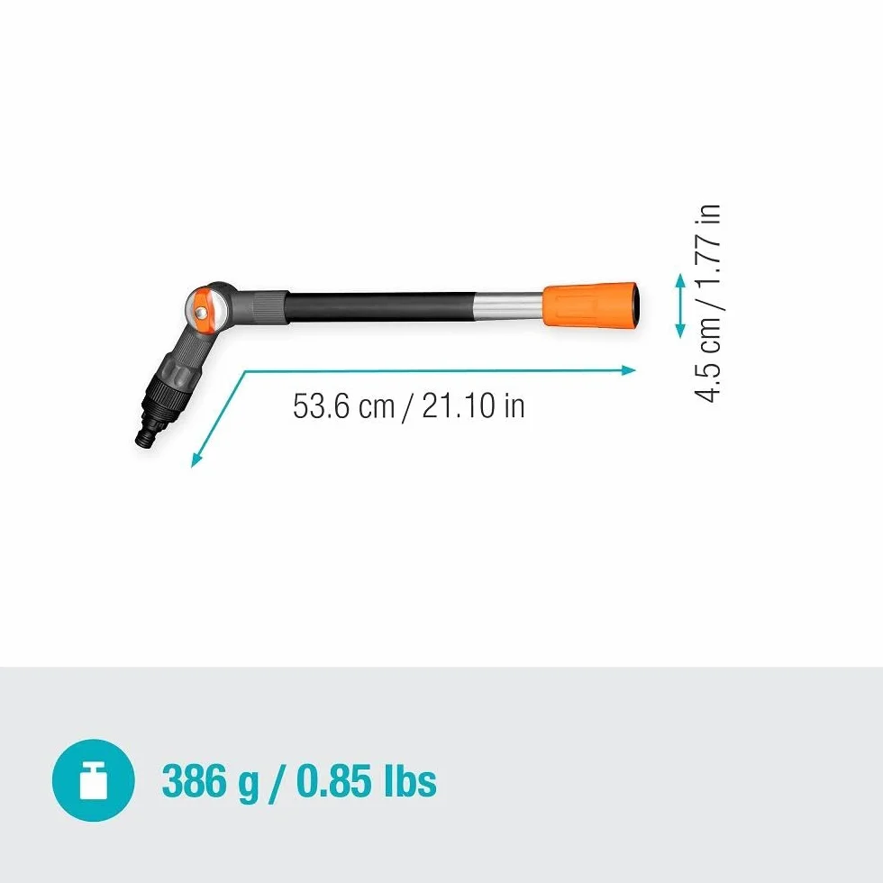 Gardena Mango Flex 18806-20: Mango de limpieza con articulación flexible, ajuste 45°, aluminio, prolongación 53 cm