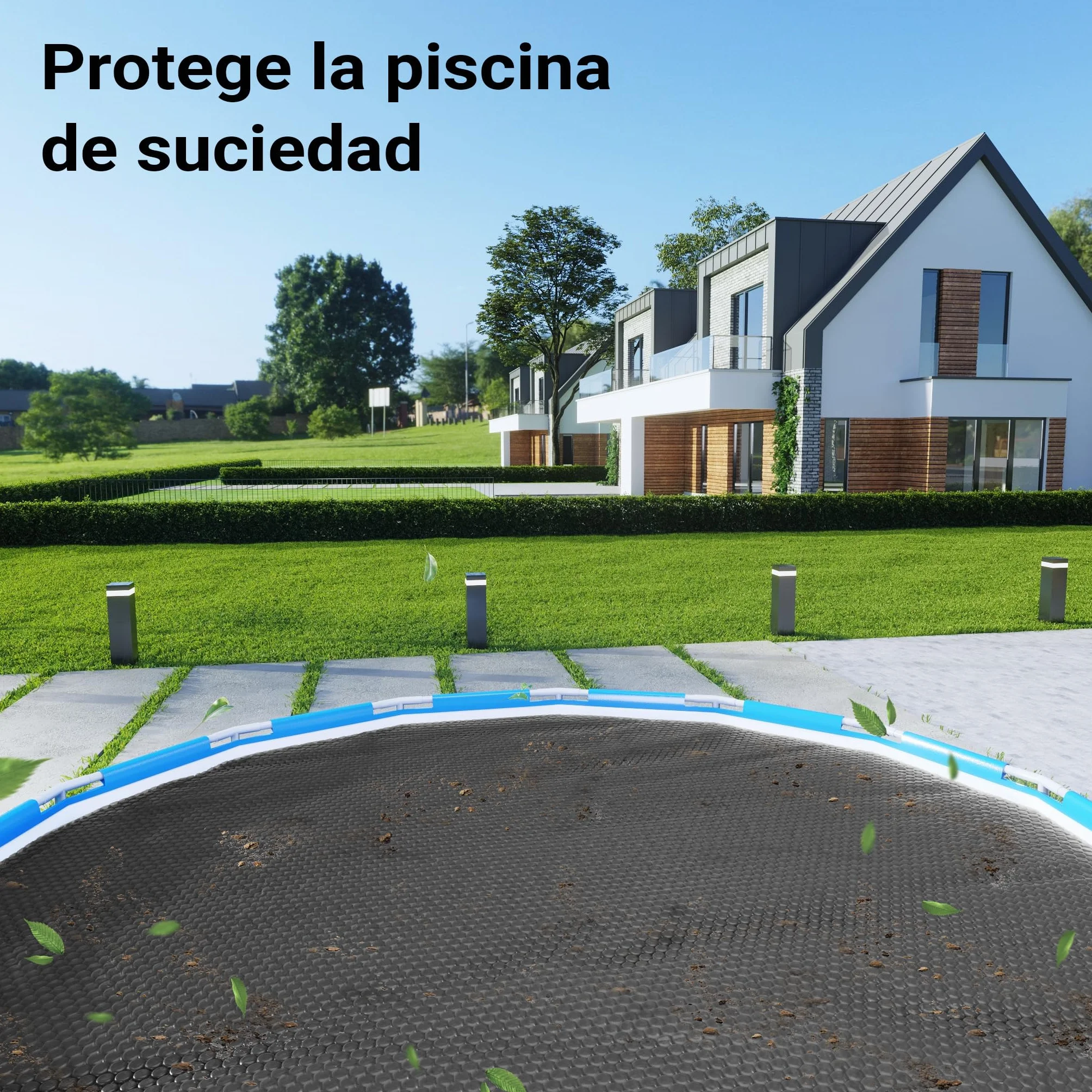 Wiltec Lona Solar para Piscina Ø 3,6 m Negra 120 µ Grosor Cubierta Redonda