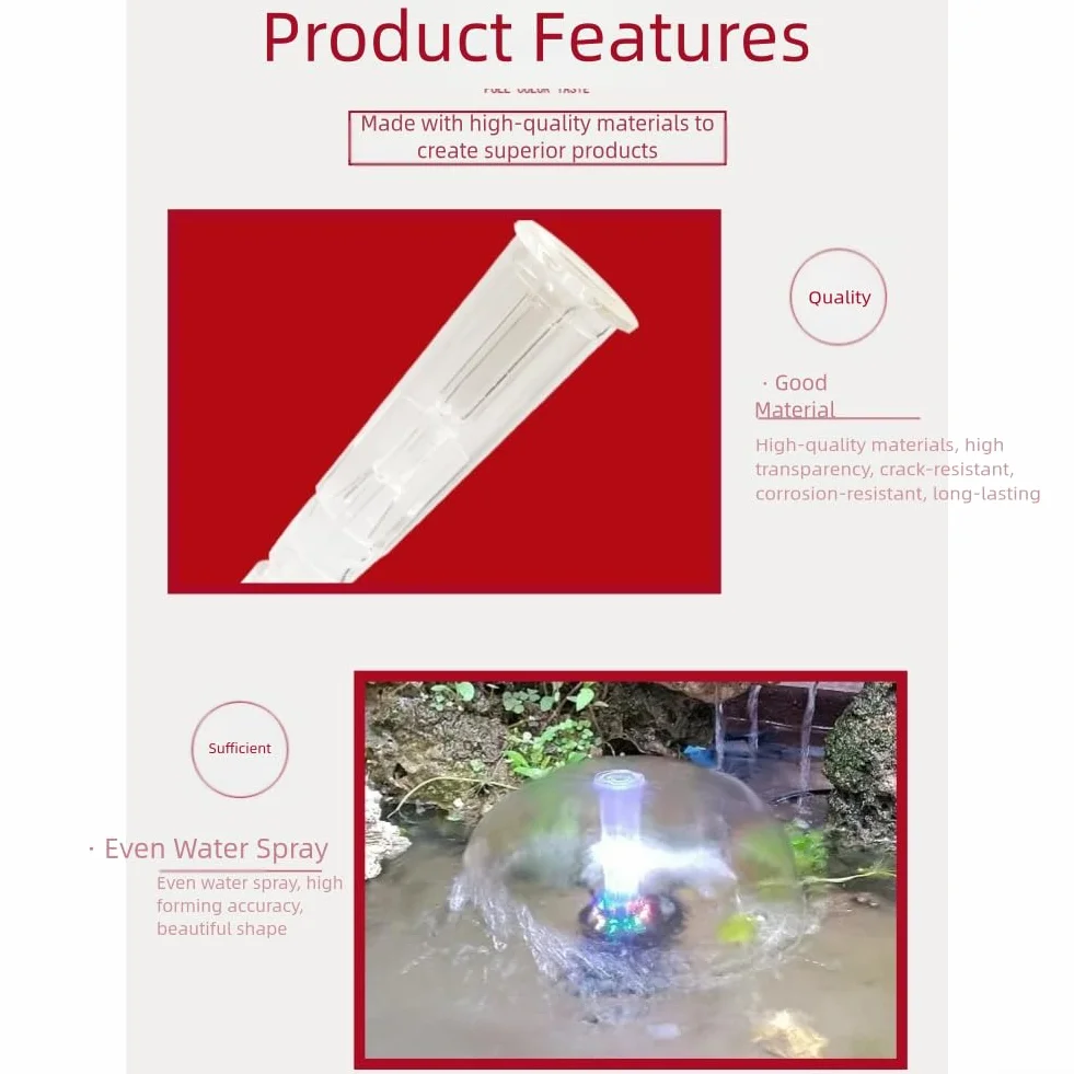 Kit de 4 boquillas para mini fuente para bombas de circulación, transparente