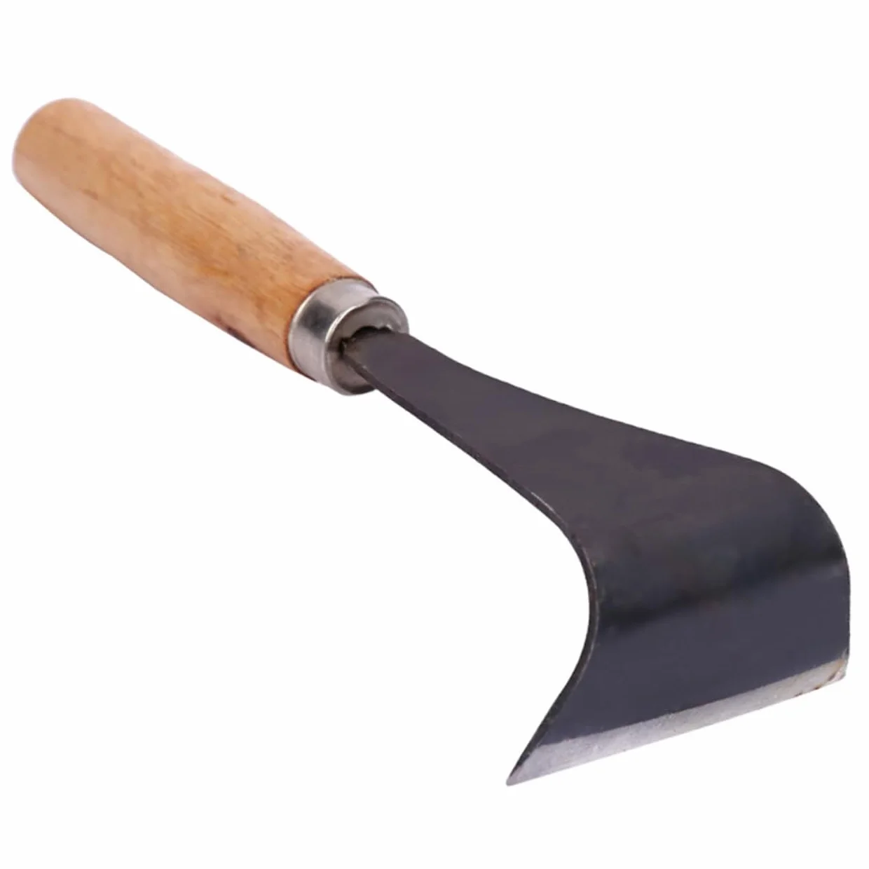 Kisangel Raspador de Corteza de Árbol de Acero Mango Ergonómico de Madera, Herramienta Práctica para Cortar Corteza y Uso en Deshierbe y Plantación de Verduras