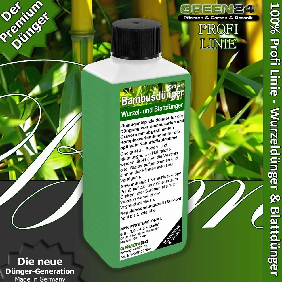 GREEN24 Fertilizante líquido de bambú de alta tecnología para bambúes y pastos Verde