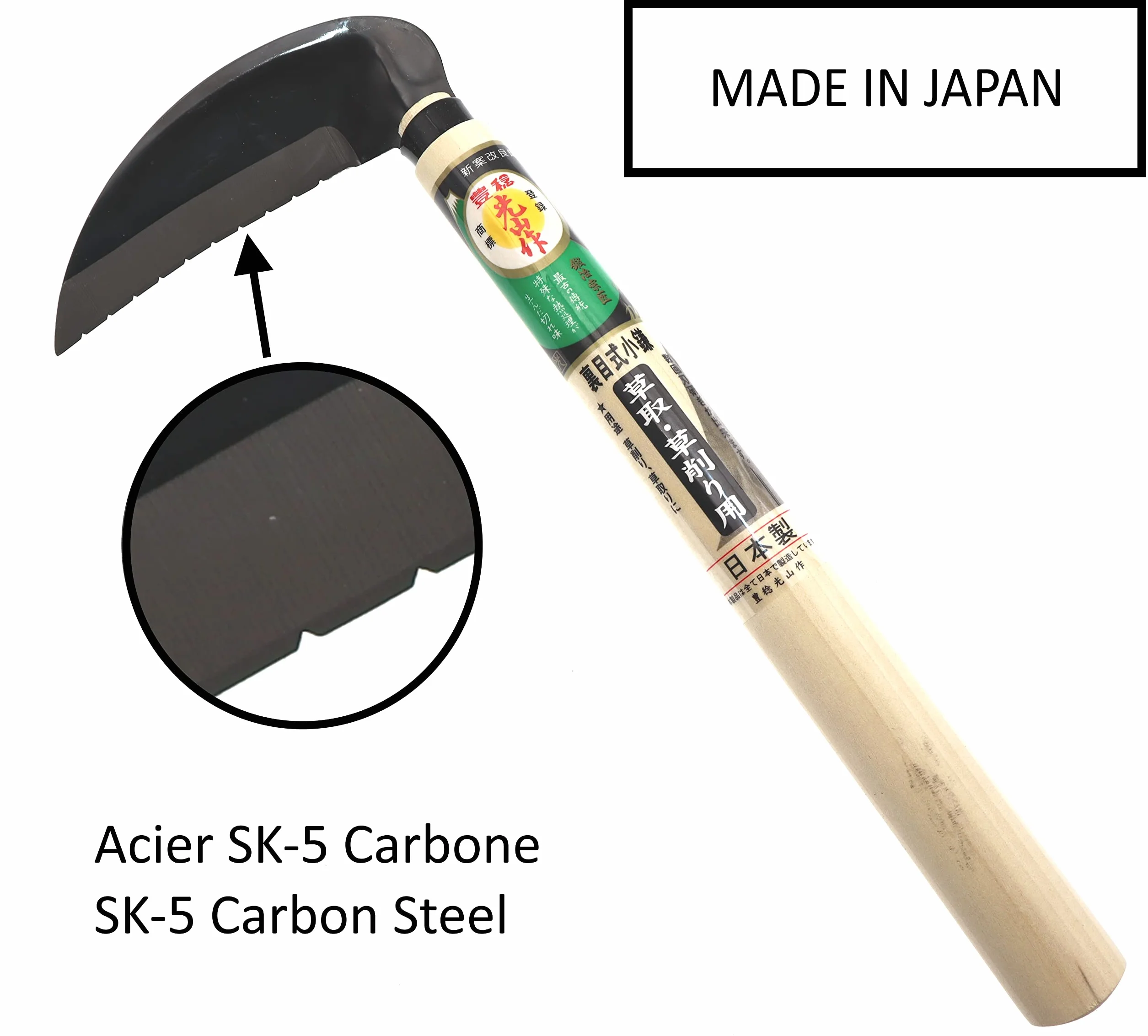 HOUNEN KIHAN Hoz Manual Japonesa Hoja De Acero SK-5 Corte Trasero Herramienta de jardín