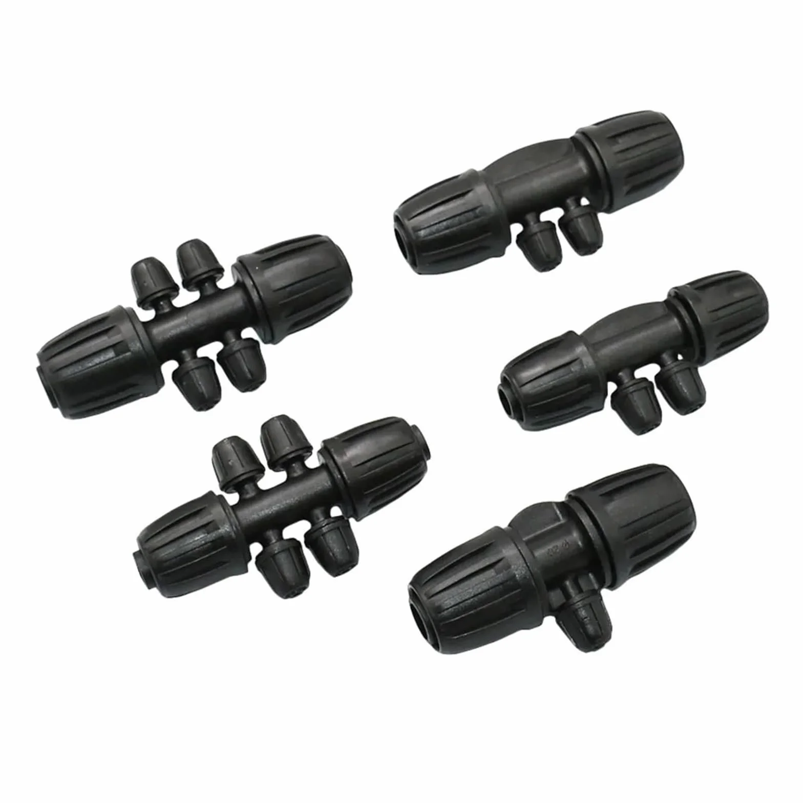 1 conector de manguera de polietileno de 16 mm, 20 mm a 1/4 pulgadas, 1/2/4 vías, tuerca de bloqueo de 1/2 3/4 a 4/7 mm, acoplamiento de tubería reducido (estilo A)