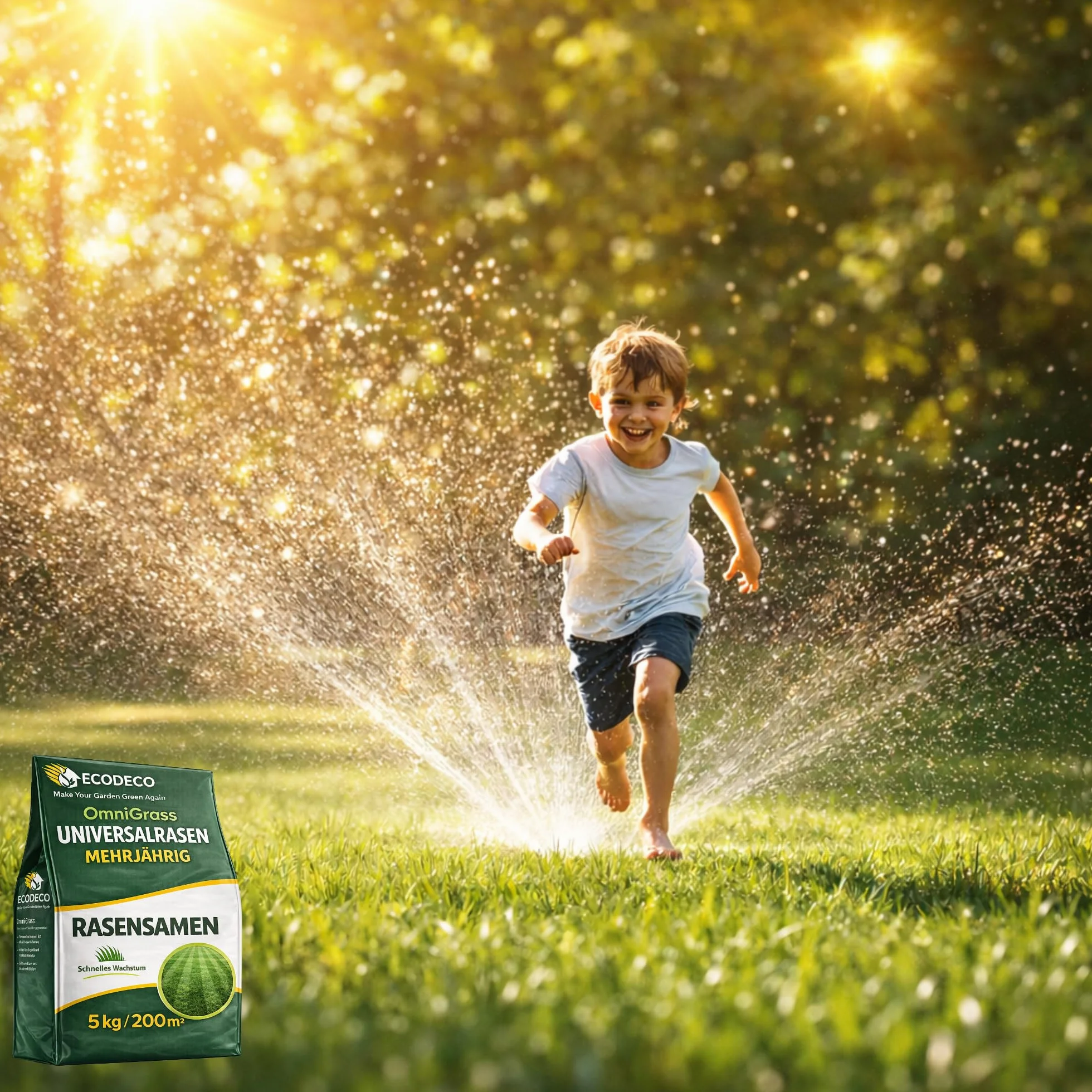 Semillas de Césped Universal 5 kg para 200 m² – Raigrás 50% Sombra, Regeneración Rápida