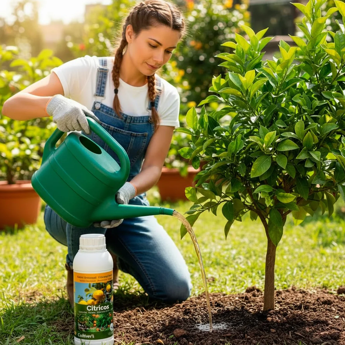 CULTIVERS Abono Cítricos Líquido Ecológico 1L NPK Hierro Zinc Cobre Manganeso Molibdeno Boro + 6% Aminoácidos Fertilizante