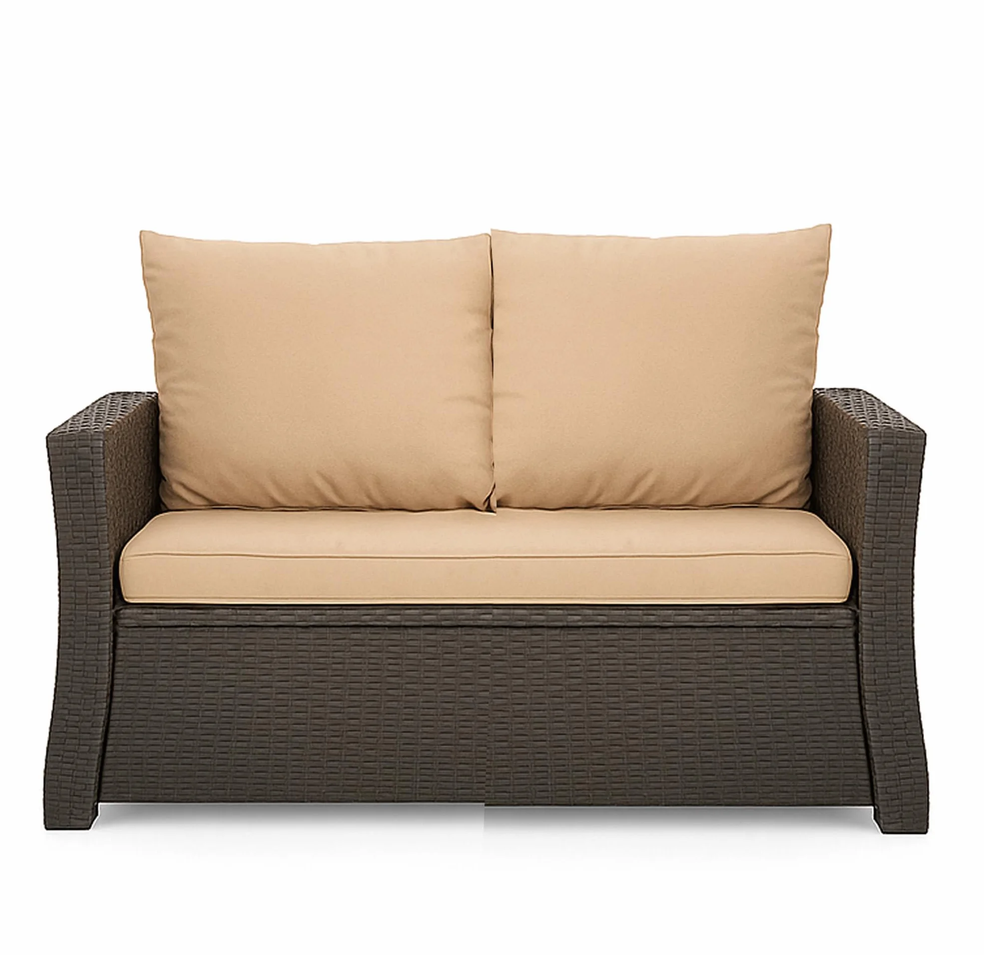 Cojín para banco de jardín de polirratán 110x60x50cm Beige