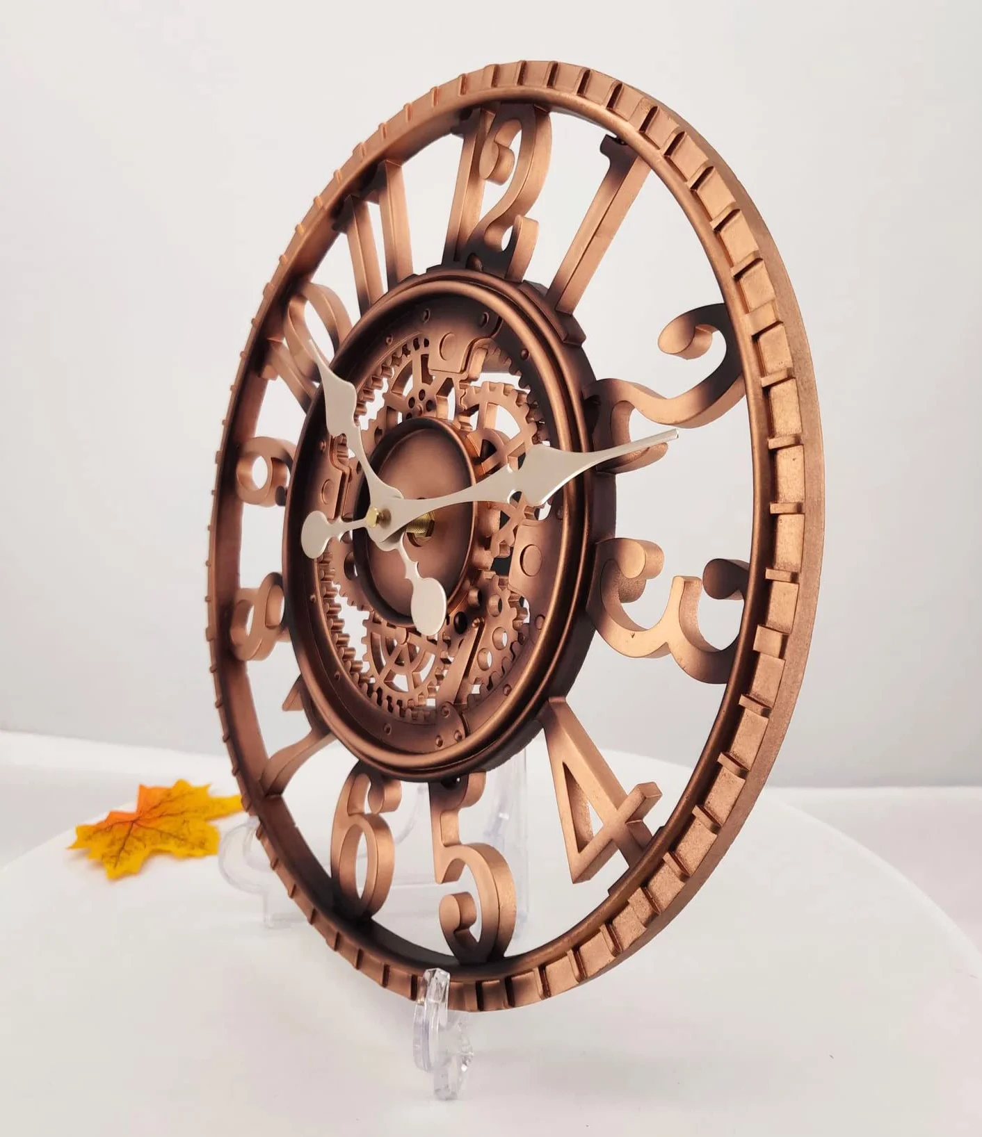 Reloj de Pared Impermeable 30 cm Cobre para Jardín Exterior