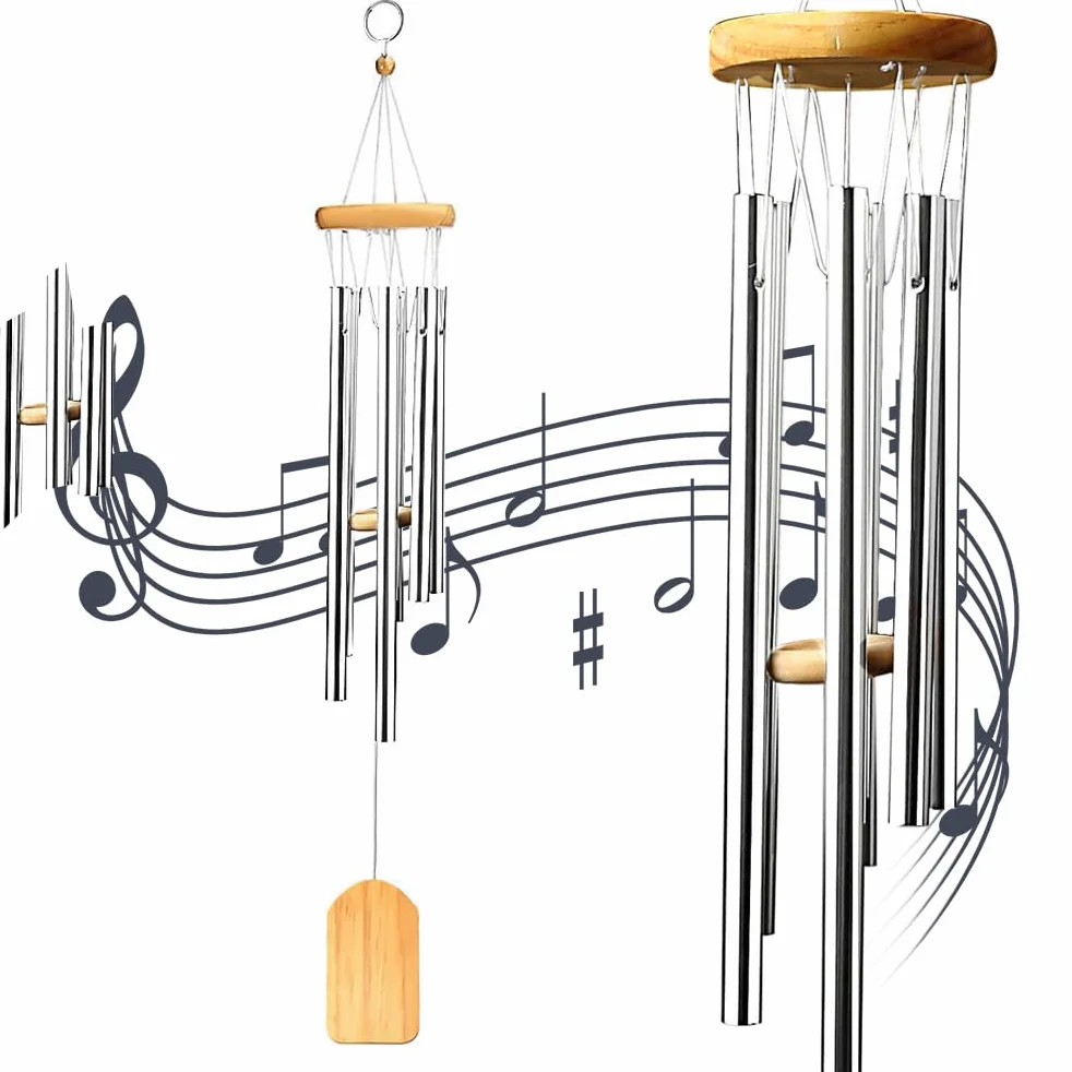 Campanilla de viento musical de madera para jardín decoración del hogar regalo