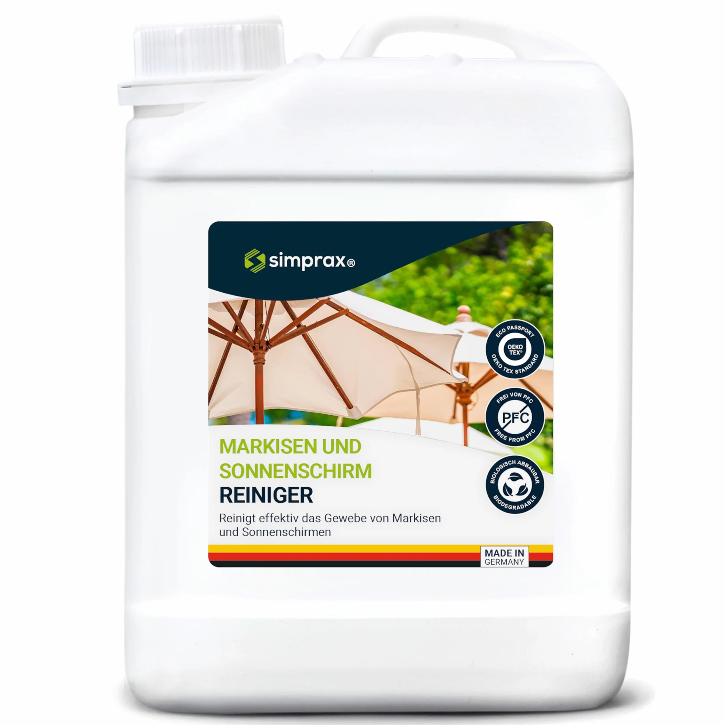 Limpiador para Toldos 2,5 L – Sin PFC Biodegradable – Elimina Moho Manchas Verdes – Detergente Eficaz para Tejidos Exterior