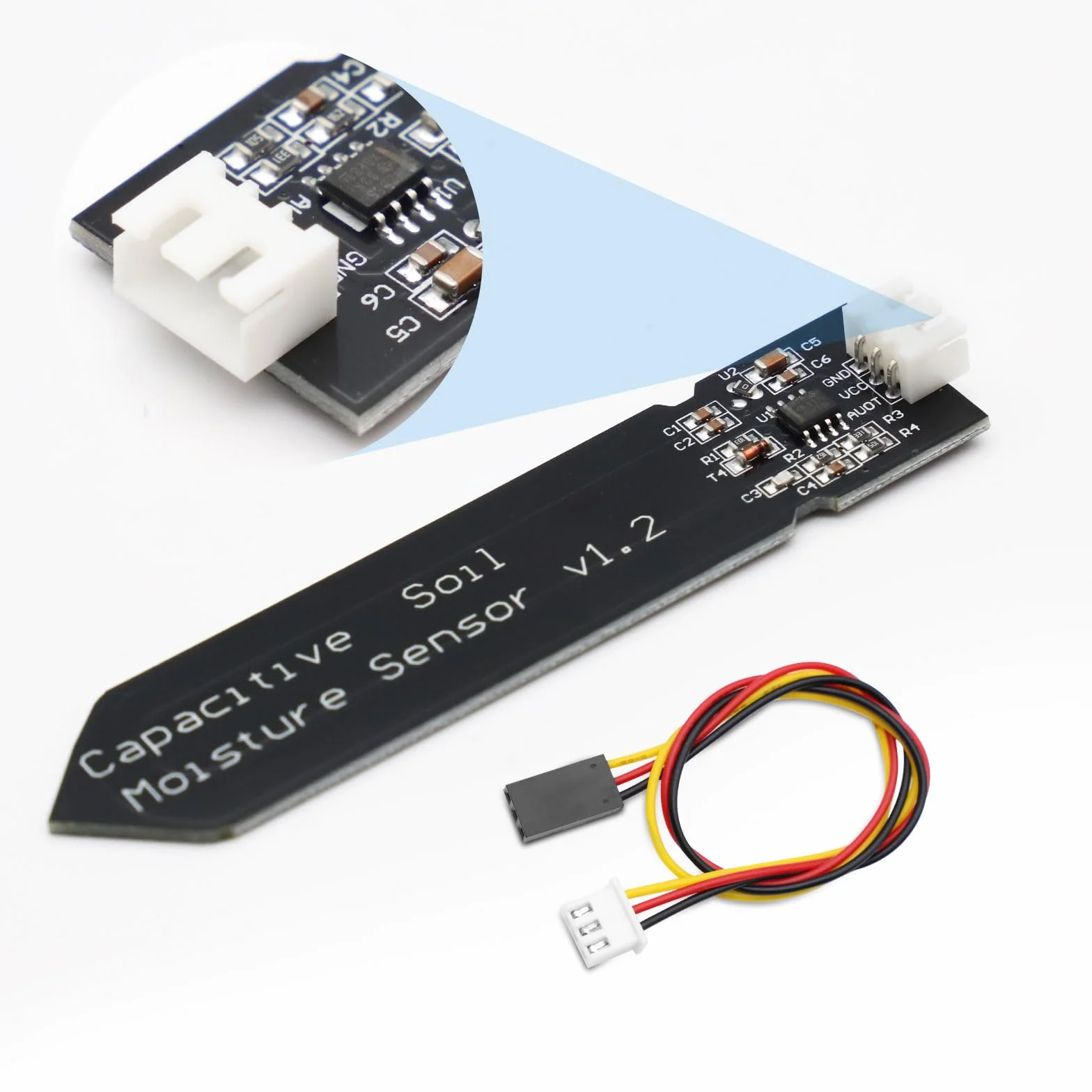 Sensores de humedad del suelo, higrómetro analógico capacitivo, sin corrosión para Arduino
