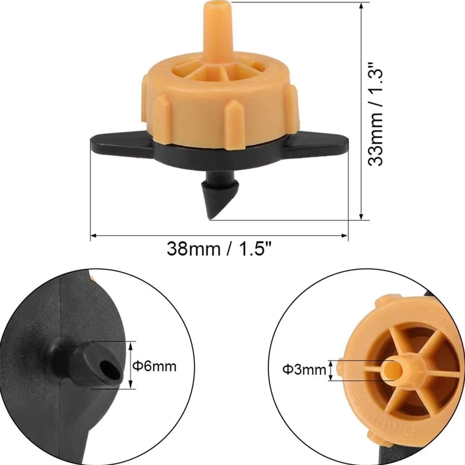 Emisores de Riego por Goteo 100/200 Unidades de goteros compensadores presión 2L/4L/8L, Ajustables, microconectores for riego jardín y césped(2L 200Pcs)