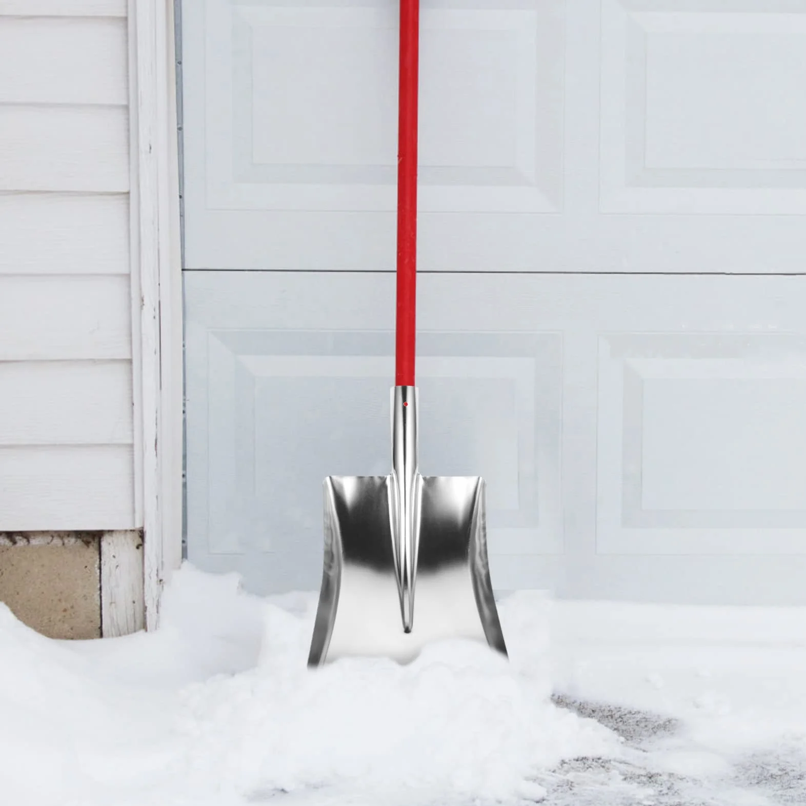 JOCHEN Cabezal de Pala para Nieve de Acero Inoxidable (Plata)