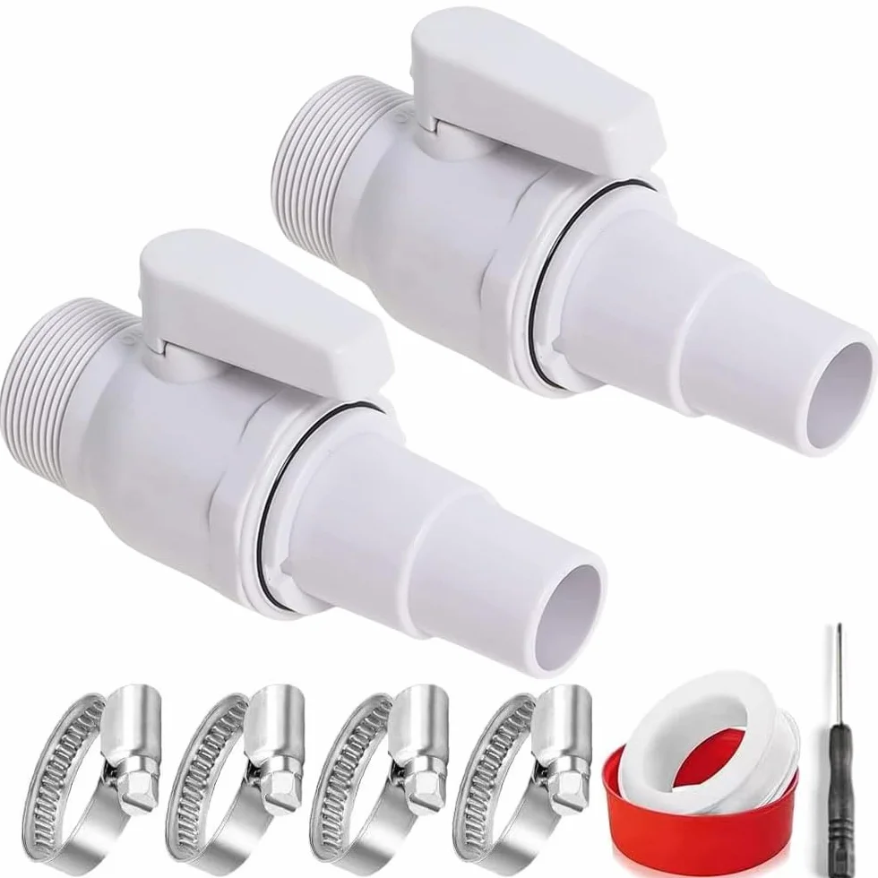 Válvula de Cierre para Piscinas 1,25-1,5 Pulgadas Accesorios Piscina (2 Piezas)