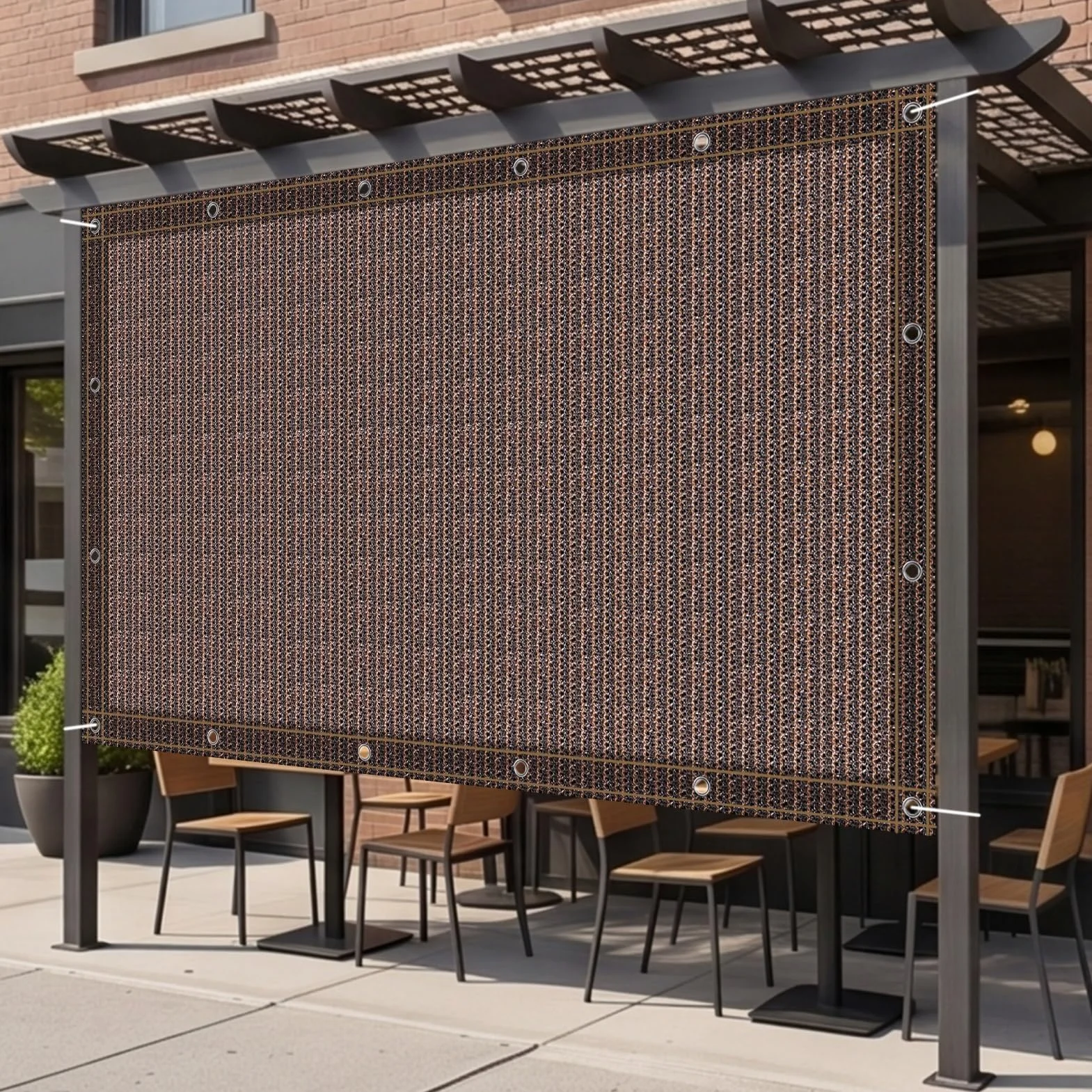 Toldo para Sombra 100 x 435 cm Protección UV Malla Sombreo Toldo Varios Tamaños para Invernadero Plantas Terraza, marrón