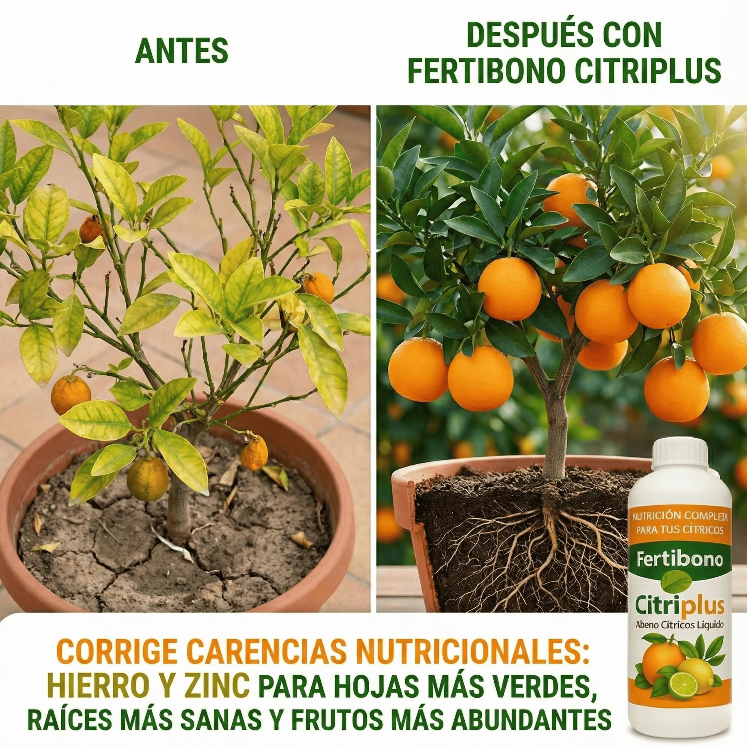 FERTIBONO CitriPlus 250 ml Abono Cítricos Completo con NPK Hierro y Magnesio