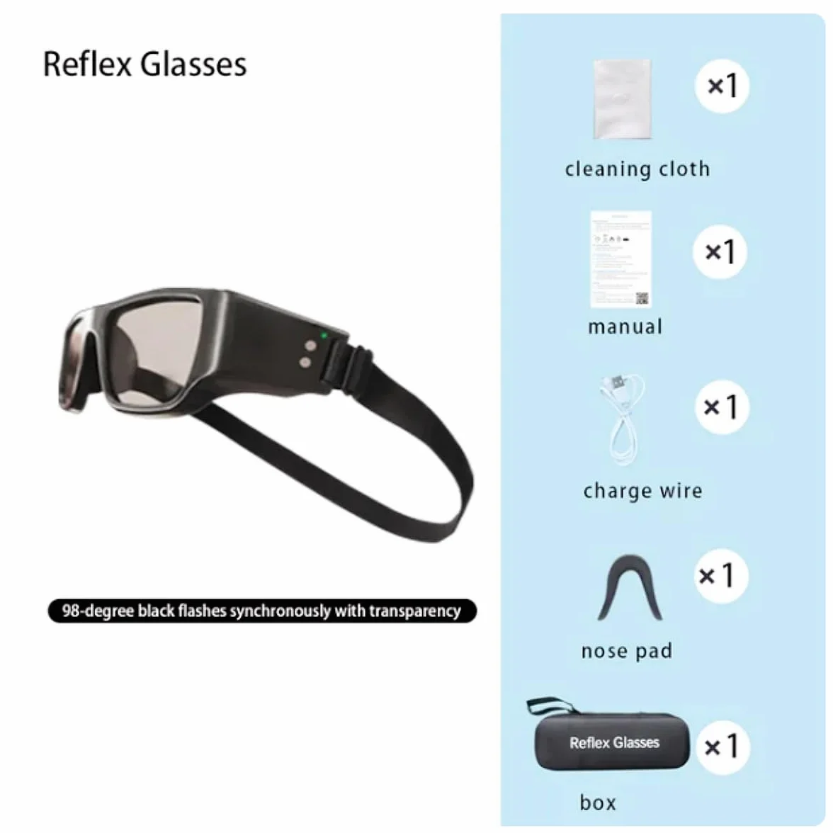Gafas de entrenamiento GS05 con reflejo para cabeza, pantalla elevada para baloncesto, hockey, fútbol