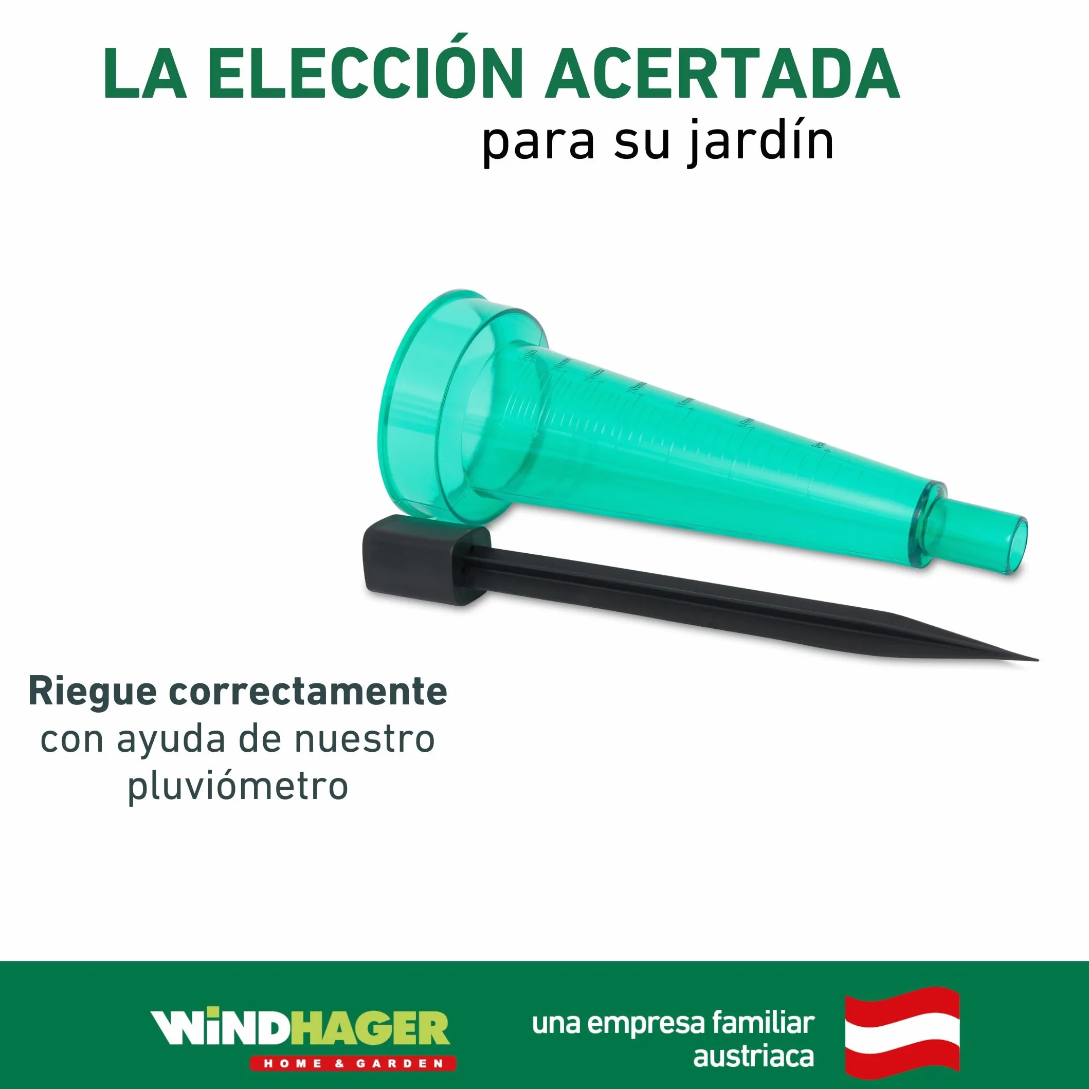 Windhager Pluviómetro con Pica de Tierra 22 cm