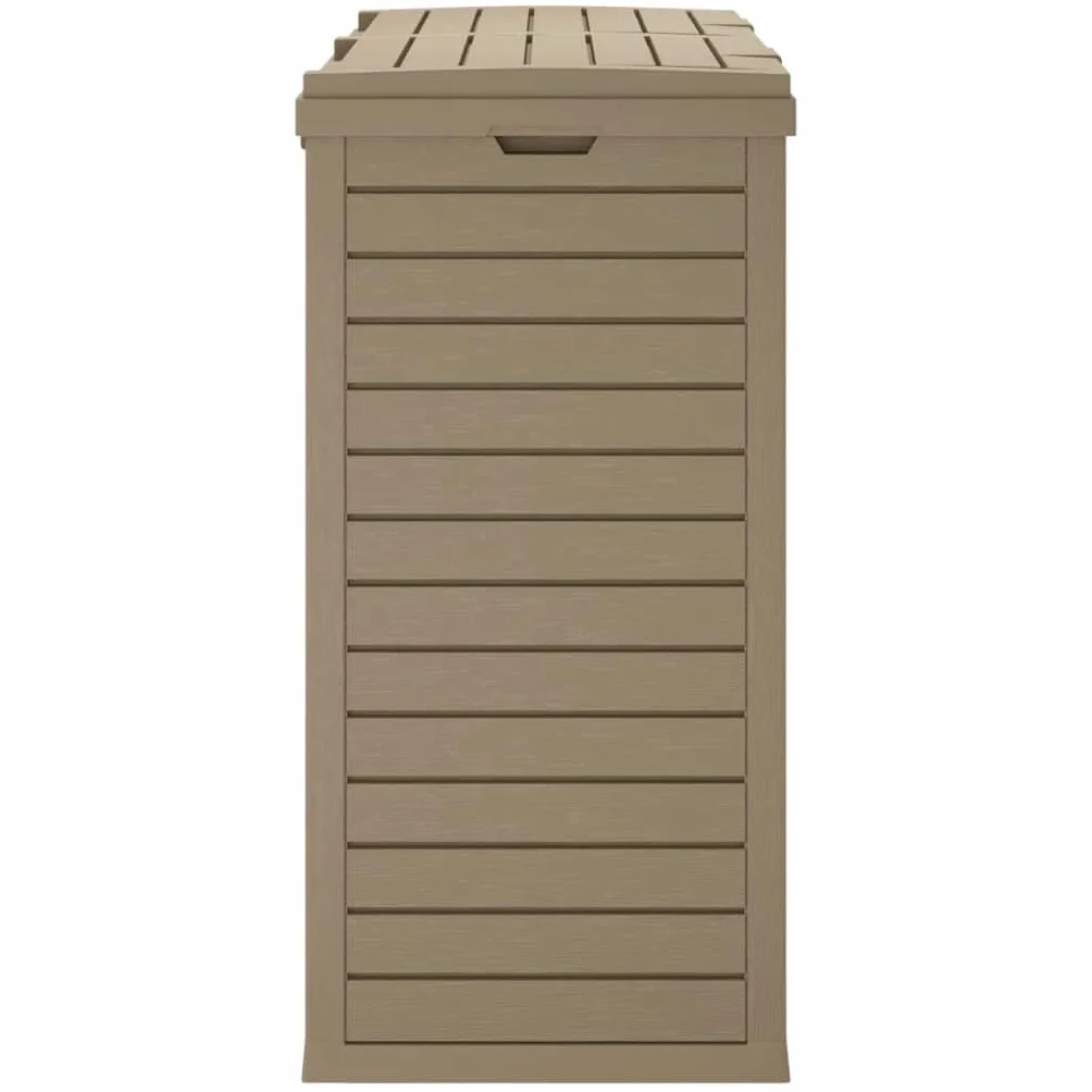 Cobertizo para Cubo de Basura PP 78 x 41 x 86 cm para 2 Contenedores Exterior Marrón Claro